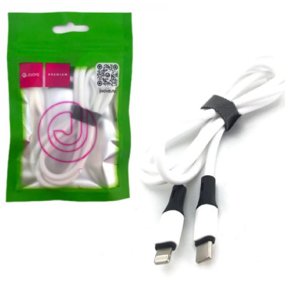 Кабель USB-C Lightning JOOVE DS01L 1м, 3.1A, силикон, White, в блистере