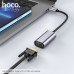 Переходник Hoco UA21 Type-C (папа) to VGA (мама) Metal grey. Поддержка FullHD 1080p (1920х1080/30Hz) Plug+Play (быстрое подключение без дополнительных установок). Можно подключить проектор или HDTV Совместим с основными операционными системами, такими как