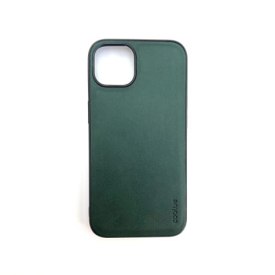 Чехол кожаный Coblue iP 14 Pro, цвет Dark Green