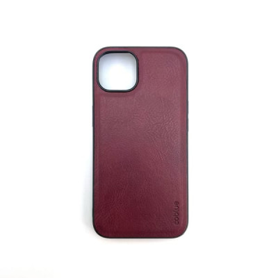 Чехол кожаный Coblue iP 15 Pro, цвет Bordo
