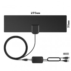 Антенна комнатная ТВ Орбита OT-ANT10 с усилителем (USB, 25дБ). Диапазон частот: VHF(МВ)/UHF(ДМВ). Коэффициент усиления: 25 dB. Внешнее питание: есть. Цвет: черный. Размер: 275х75 мм. Усиление сигнала: есть. Внешнее питание: 5В - USB (потребление 50мА). Ре
