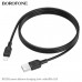 Кабель Lightning BOROFONE BX113 1м, 2,4А, силикон, Black (1/360)