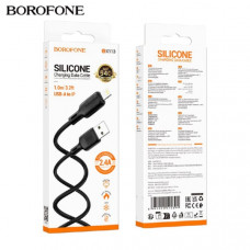 Кабель Lightning BOROFONE BX113 1м, 2,4А, силикон, Black (1/360)