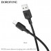 Кабель Lightning BOROFONE BX113 1м, 2,4А, силикон, Black (1/360)