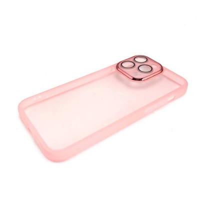 Чехол силиконовый iP 14 Pro Max Clear Case, цвет Розовый (с защитой камеры)