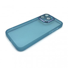 Чехол силиконовый iP 14 Pro Max Clear Case, цвет Темно-Синий (с защитой камеры)