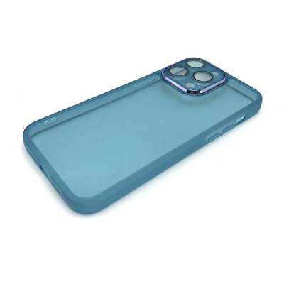 Чехол силиконовый iP 14 Pro Max Clear Case, цвет Темно-Синий (с защитой камеры)