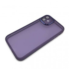 Чехол силиконовый iP 12 Clear Case, цвет Темно-Фиолетовый (с защитой камеры)