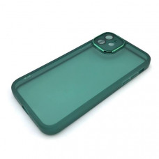Чехол силиконовый iP 12 Clear Case, цвет Темно-Зеленый (с защитой камеры)