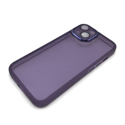 Чехол силиконовый iP 15 Clear Case, цвет Темно-Фиолетовый (с защитой камеры)