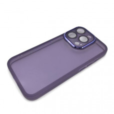 Чехол силиконовый iP 15 Pro Max Clear Case, цвет Темно-Фиолетовый (с защитой камеры)