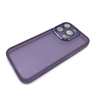 Чехол силиконовый iP 15 Pro Max Clear Case, цвет Темно-Фиолетовый (с защитой камеры)