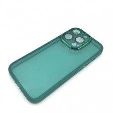 Чехол силиконовый iP 13 Pro Max Clear Case, цвет Темно-Зеленый (с защитой камеры)
