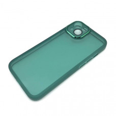 Чехол силиконовый iP 13 Clear Case, цвет Темно-Зеленый (с защитой камеры)