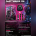 Активная напольная колонка Perfeo PARTY MAKER 100 BT, EQ, MP3 USB/TF, AUX, FM, 2x6.35, TWS, LED, пульт д/у, 2 б/п мик