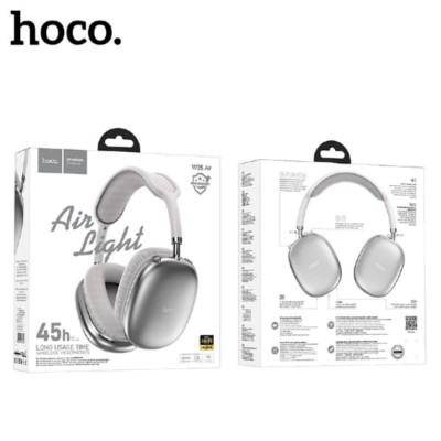 Гарнитура беспроводная полноразмерная Bluetooth HOCO W35 Air Triumph, Silver (App) Динамик: 40мм. BT спецификация: BT V5.3 , заряжается около 2 часов. Время разговора / музыки: 45 часов; в режиме ожидания 200 часов Режим AUX (гнездо 3.5мм), карт памяти TF