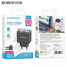 СЗУ-USB-C (Type-C)-Lightning BOROFONE BAS31A PD35W, кабель 1м, Black