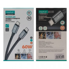 Кабель USB-C/USB-C FaizFull FR24 1м, 60W, силикон, Black