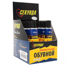 Клей Секунда обувной 30мл водостойкий BOX10 шоу-бокс (10/60)