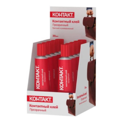Клей Контакт контактный 30мл BOX10 шоу-бокс прозрачный (10/120)