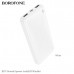 Внешний аккумулятор 10000 mAh Borofone BJ55 White Вход: Type-C / Micro: 5 В/2 А. Дисплей: светодиодный индикатор. Материал: ABS + PC огнестойкий материал + литий-полимерный аккумулятор.