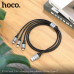 Кабель универсальный HOCO X102 Lightning+Micro+Type-C 1м, 2.4A, Black