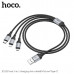 Кабель универсальный HOCO X102 Lightning+Micro+Type-C 1м, 2.4A, Black