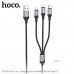 Кабель универсальный HOCO X102 Lightning+Micro+Type-C 1м, 2.4A, Black