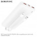 Внешний аккумулятор 10000 mAh Borofone BJ57 (White) 2USB+Type-C 3.0A PD 20W+QC3.0 быстрая зарядка LED