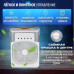 Вентилятор-Кондиционер  настольный Air Cooler Fan, функция-УВЛАЖНЕНИЕ ВОЗДУХА, питание от Type-C-USB, 7 цветный ночник, таймер 1,2,3 часа, отсек для ароматизатора, ремешок. Размеры: 21 х 9 х 26см. Вес 726г. Резервуар для воды 600 мл. Максимальная скорость