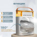 Вентилятор-Кондиционер  настольный Air Cooler Fan, функция-УВЛАЖНЕНИЕ ВОЗДУХА, питание от Type-C-USB, 7 цветный ночник, таймер 1,2,3 часа, отсек для ароматизатора, ремешок. Размеры: 21 х 9 х 26см. Вес 726г. Резервуар для воды 600 мл. Максимальная скорость