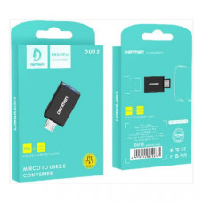 OTG переходник USB(AF)-micro USB(AM) DENMEN DU15 Black USB 3.0