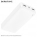 Внешний аккумулятор 20000 mAh Borofone BJ55A White. Емкость: 20000 мАч, 74 Втч. Номинальная емкость: 11000 мАч; Вход: USB-C/микро: 5В/2А; Выход: USB1/2: общий выход 5В/2А: 5В/2А; Светодиодный индикатор показывает уровень заряда;
Материал: АБС+ПК+литий-пол