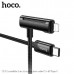Кабель USB-C+Lightning/USB-C HOCO U135 1м, iP-27W+USB-C-60W, 3A, шнур, Black
