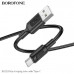 Кабель Type-C BOROFONE BX111 1м, 3A, ПВХ, Black (1/360)