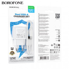 СЗУ-2USB Type-C BOROFONE BAS41A 1м, 2.4A, White