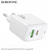 СЗУ-USB-USB-C BOROFONE BAS44A PD20W+QC3.0 18W, White