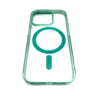 Чехол MagSafe iP 15 Pro Clear Case противоударный,цвет Green