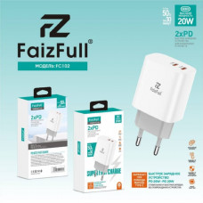 СЗУ-2USB-C FaizFull FC102 20W White