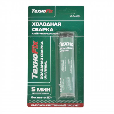 Сварка холодная для металла TexnoFix 57гр., XP-EA5780 на блистере. Время застывания 5 минут. Двухкомпанентная эпоксидная паста для герметизации, ремонта, склеивания, формовки, а также восстановления большинства материалов. Подходит для ремонта оборудовани