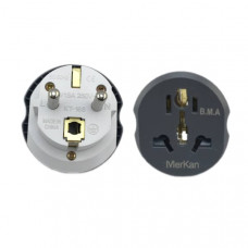 Вилка-переходник KT-168 (16А, 250V). Продается КРАТНО коробке, в коробке 24шт!