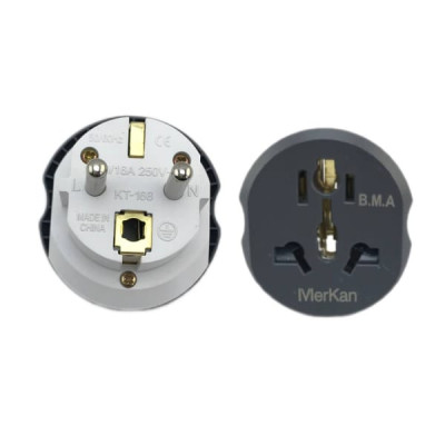 Вилка-переходник KT-168 (16А, 250V). Продается КРАТНО коробке, в коробке 24шт!
