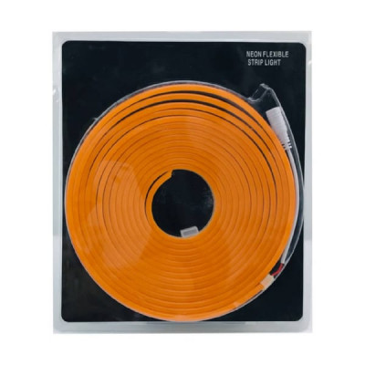 Лента светодиодная NEON FLEXIBLE STRIP LIGHT (6х12мм) 5 м, с коннектором 5,5 х 2,5, Оранжевая (IP65, 2835, DC-12V, потр.мощность 8-10W/1m,)