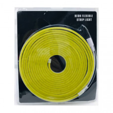 Лента светодиодная NEON FLEXIBLE STRIP LIGHT (6х12мм) 5 м, с коннектором 5,5 х 2,5, Желтая (Лимон), (IP65, 2835, DC-12V, потр.мощность 8-10W/1m,)