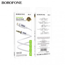 Аудио переходник Lightning(AM)-Jack3,5(AM) BOROFONE BL20 1м, силикон, White
