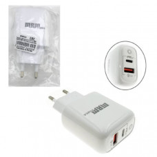 СЗУ-USB-USB-C MRM XQ75 PD + PD 20W QC3.0A White, в блистере