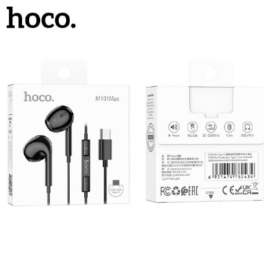 Наушники вкладыши HOCO M101 Max Crystal, аудио разъем Type-C, Black