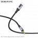 Аудио переходник Lightning(AM)-Jack3,5(AM) BOROFONE BL19 1м, TPE, Black