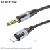 Аудио переходник Lightning(AM)-Jack3,5(AM) BOROFONE BL19 1м, TPE, Black