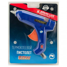 Пистолет клеевой SPARK LUX 60W с выключателем, на блистере, синий